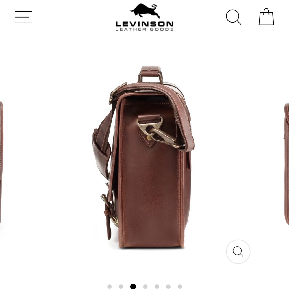 Levinson Buffalo Leather Messenger Bag - Rich Brown - Picture 6 of 16